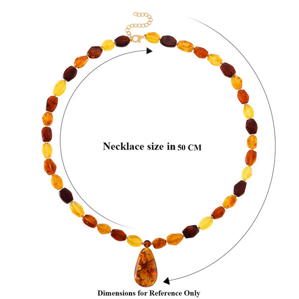 D'Joy Nat&uuml;rlicher Baltischer Bernstein Halskette ca. 50 cm 925 Silber Vergoldet image number 6