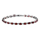 Mosambik Granat Armband, ca. 18 cm, 925 Silber platiniert, ca. 7.52 ct