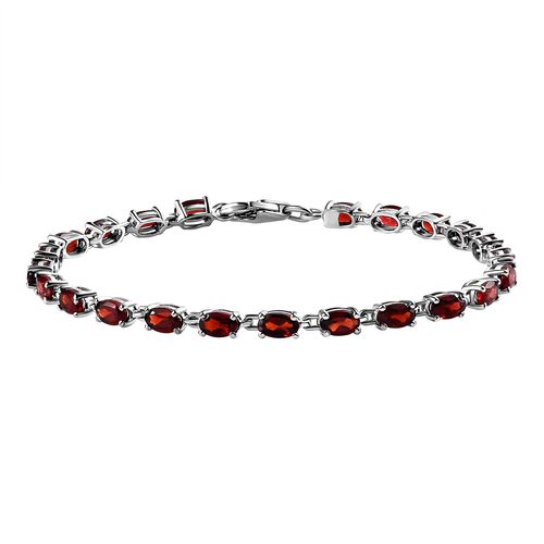 Mosambik Granat Armband, ca. 18 cm, 925 Silber platiniert, ca. 7.52 ct image number 0