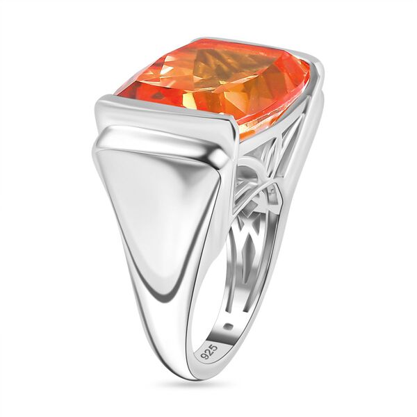 Padparadscha Quarz Triplette Ring 925 Silber rhodiniert (Größe 20.00) ca. 23,23 ct image number 5