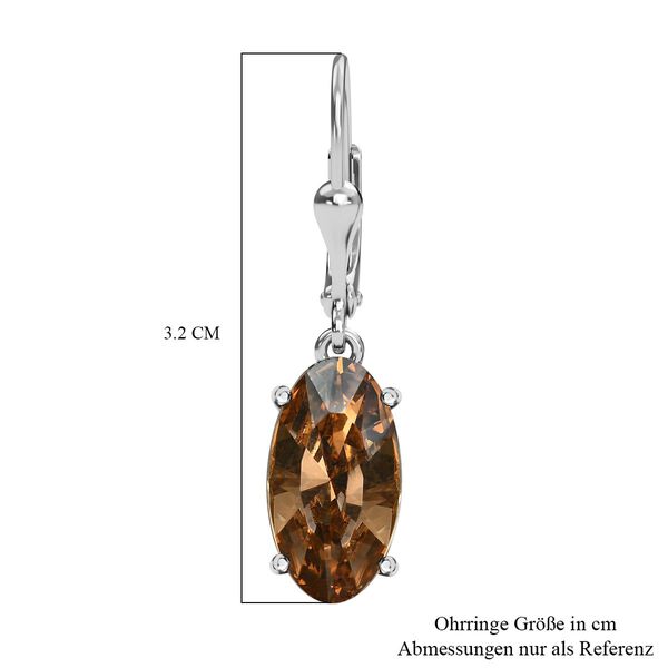 Goldener Schatten Kristall Ohrringe, 925 Silber image number 5