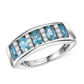D'Joy AA blauer und wei&szlig;er Zirkon Ring - 2 ct.