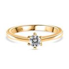 Moissanit Ring 925 Silber Gelbgold Vermeil (Größe 16.00) ca. 0,24 ct
