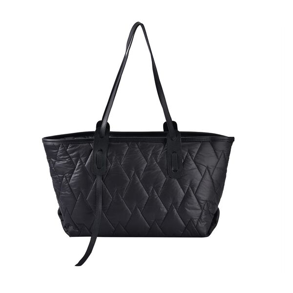 Stilvolle gesteppte geräumige - Tote Tasche, wasserabweisend, 56x30x16cm, Schwarz image number 0