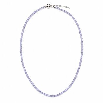 CLOSE OUT - Tansanit Halskette ca. 40.5 cm 925 Silber Rhodiniert ca. 30.00 ct