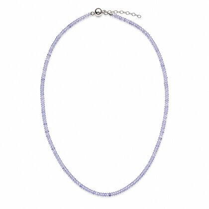 CLOSE OUT - Tansanit Halskette ca. 40.5 cm 925 Silber Rhodiniert ca. 30.00 ct