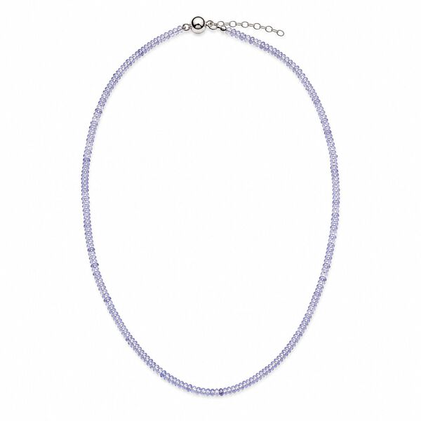 CLOSE OUT - Tansanit Halskette ca. 40.5 cm 925 Silber Rhodiniert ca. 30.00 ct