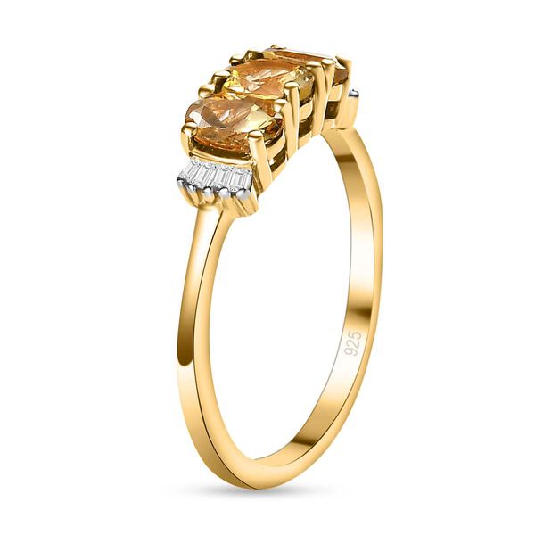 AA Nat&uuml;rlicher goldener Tansanit und Diamant-Ring - 1,03 ct. image number 5