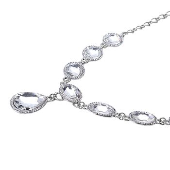 Wei&szlig;e Glaskristall-Halskette, 50 cm - 151,80 ct.