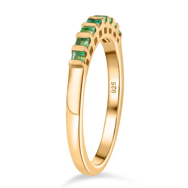 Kagem sambischer Smaragd Ring, 925 Silber 750 Gelbgold Vermeil - 0,39 ct. image number 4