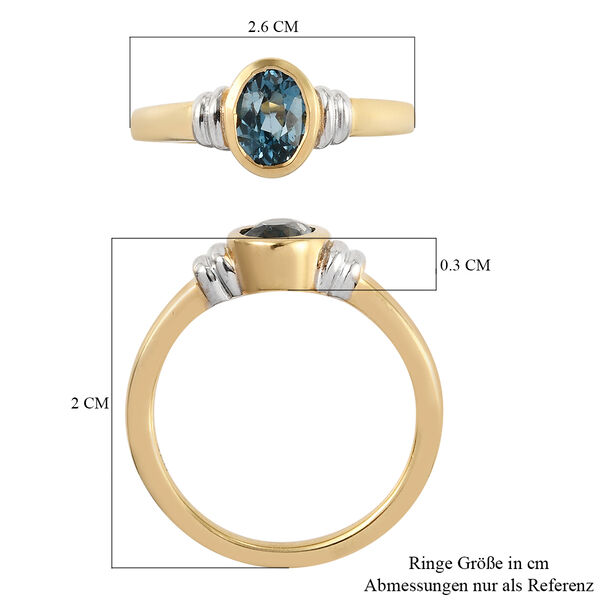 London Blau Topas Ring 925 Silber Bicolor  ca. 0,99 ct image number 7