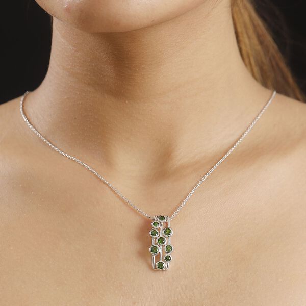 Natürlicher Chromdiopsid Schmuckset 925 Silber rhodiniert ca. 1,80 ct. image number 3