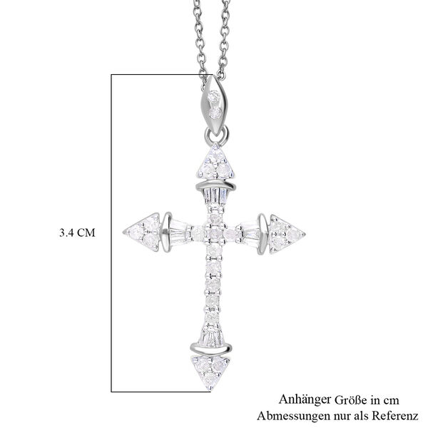 Diamant Anhänger, 925 Silber platiniert - 0,51 ct. image number 3