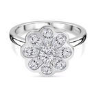 D’joy Moissanit Ring 925 Silber rhodiniert (Größe 18.00) ca. 1,69 ct