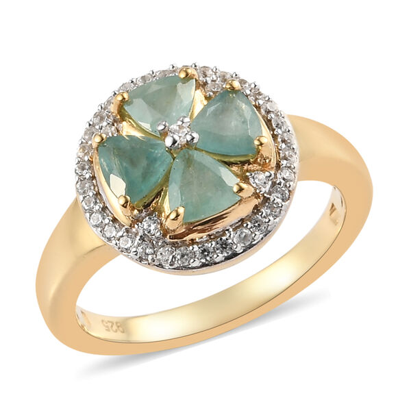 Grandidierit und Zirkon Ring 925 Silber vergoldet  ca. 1,24 ct image number 4