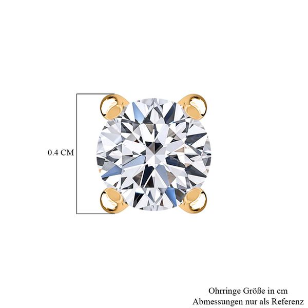 Moissanit Ohrringe, 925 Silber 750 Gelbgold Vermeil - 0,45 ct. image number 4