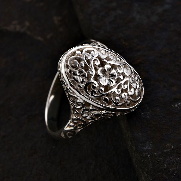 Royal Bali Kollektion - Ring mit floralem Design image number 1