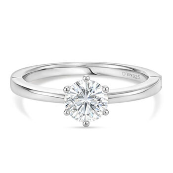 D'Joy Moissanit Ring, 925 Silber platiniert - 0,99 ct.
