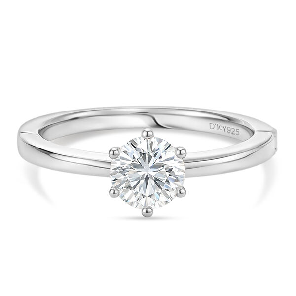 D'Joy Moissanit Ring, 925 Silber platiniert - 0,99 ct.