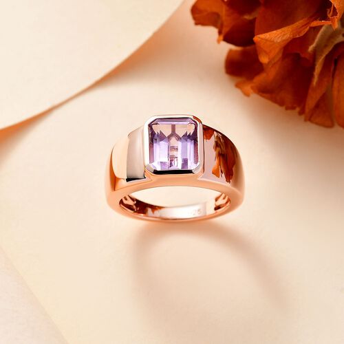 Rosa Amethyst Ring 925 Silber Roségold Vermeil (Größe 21.00) ca. 2,31 ct image number 1