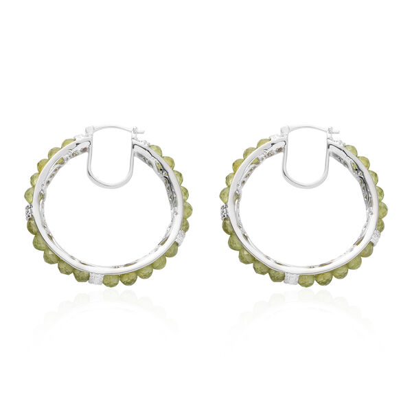 Nat&uuml;rliche Peridot-Creolen in Silberton, 22,00 ct. image number 5