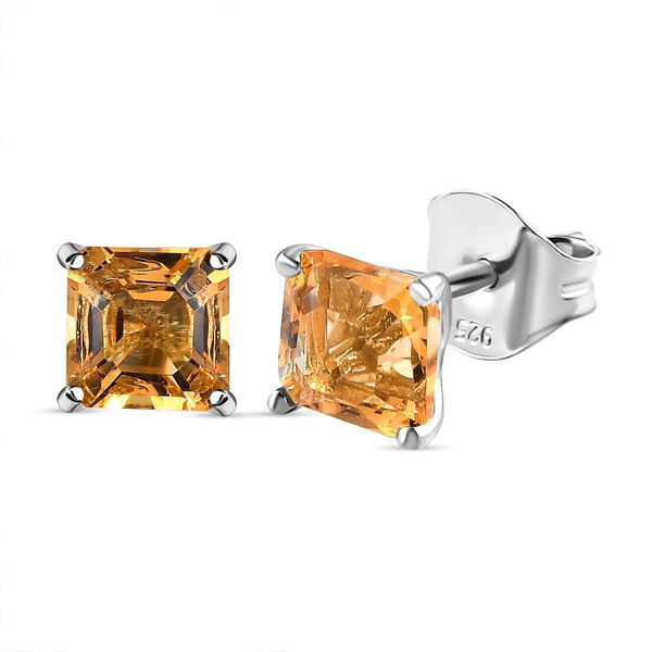 Citrin Ohrringe, 925 Silber platiniert ca. 1,21 ct