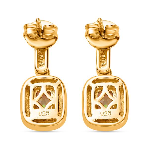 AA nat&uuml;rliche, &auml;thiopische Welo Opal und Zirkon-Ohrringe - 0,92 ct. image number 6