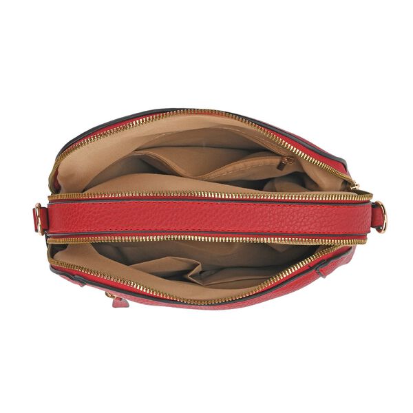 Crossbody-Tasche mit mehreren Rei&szlig;verschlussf&auml;chern und abnehmbarem Gurt, 25x9x18cm, Rot image number 5