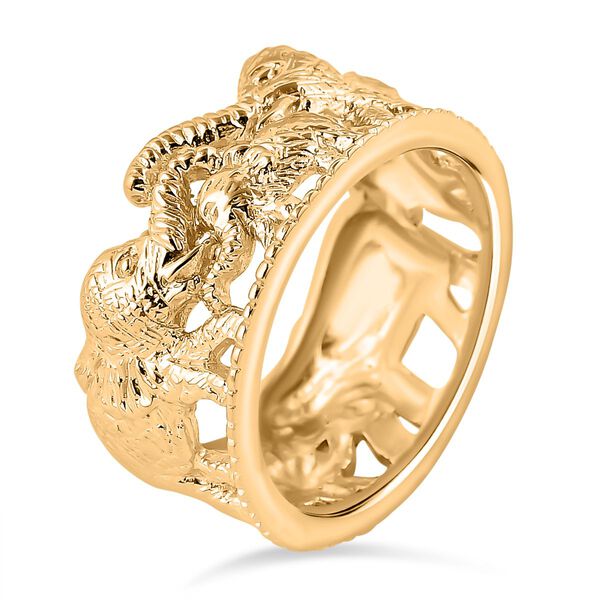 Royal Bali Kollektion - Ring mit Elefantenfamilien-Design, 925 Silber Gelbgold Vermeil image number 3