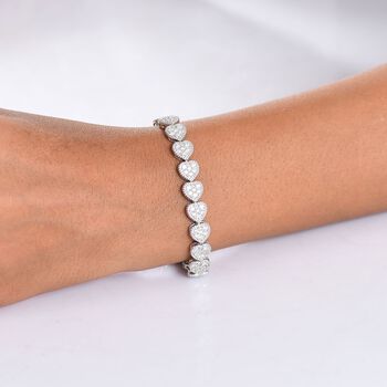 LUXURIANT SI-GH Labor Diamant 20cm Armband, 925 Silber rhodiniert - 4,15 ct.