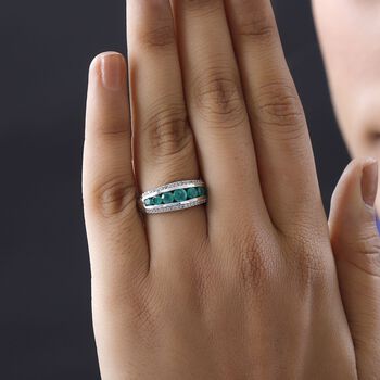 Kagem sambischer Smaragd und Zirkon-Ring - 1,27 ct.