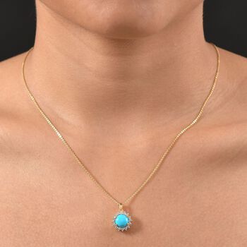 D'Joy AA Sleeping Beauty T&uuml;rkis und Zirkon Anh&auml;nger mit 45cm Kette - 3 ct.