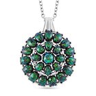 Simulierter schwarzer Resin Anhänger mit Kette, Reiner Edelstahl