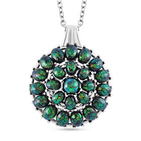 Simulierter schwarzer Resin Anhänger mit Kette, Reiner Edelstahl