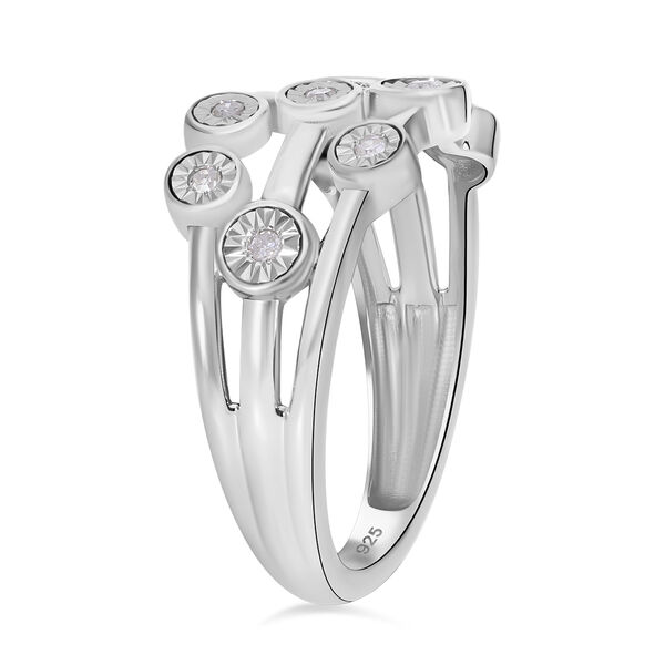 Wei&szlig;er Diamant P Ring 925 Silber platiniert (Gr&ouml;&szlig;e 17.00) ca. 0,10 ct image number 10