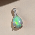 Natürlicher, äthiopischer Opal und Zirkon-Anhänger in Silber image number 2