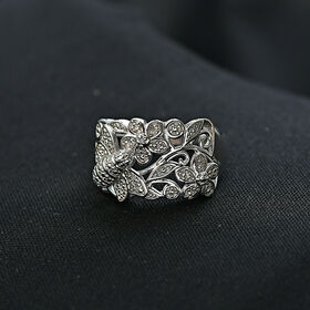 EVER TRUE Wei&szlig;er Diamant Ring Nickelfreies Messing, Silberfarben  (Gr&ouml;&szlig;e 17.00)