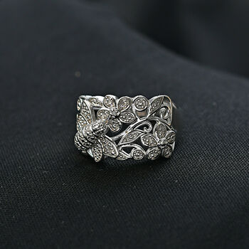 EverTrue Ring mit Diamantenakzenten in Silberton