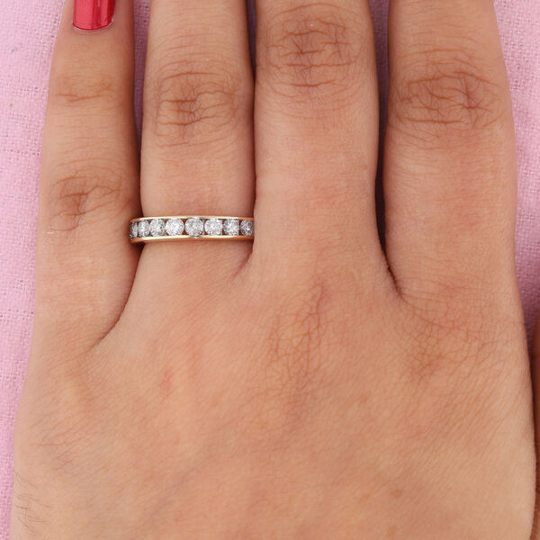 Diamant zertifiziert I2-I3/G-H Half Eternity Ring 375 Gelbgold image number 3