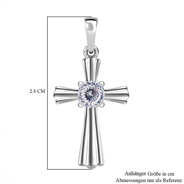 Moissanit Kreuz Anh&auml;nger - 0,45 ct. image number 6