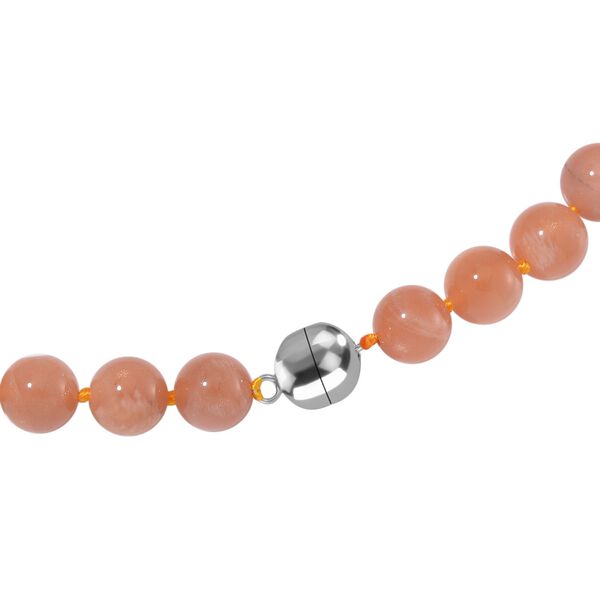 Pfirsich Mondstein Halskette ca. 50 cm 925 Silber rhodiniert ca. 335.00 ct image number 3