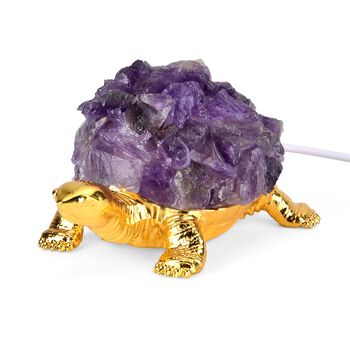 LIVMORE Leuchtende Kristallschildkr&ouml;te, Amethyst Optik, LED Licht, Lila