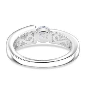 Moissanit Ring 925 Silber rhodiniert (Gr&ouml;&szlig;e 17.00) ca. 0,70 ct