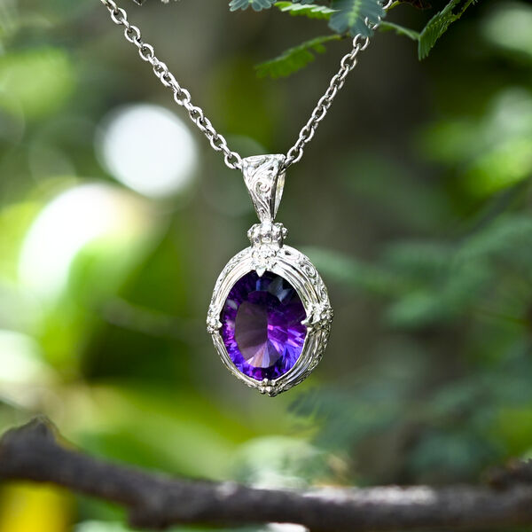 D'Joy AA Afrikanischer Amethyst (16x12mm) Anh&auml;nger 925 Silber ca. 9.20 ct image number 1