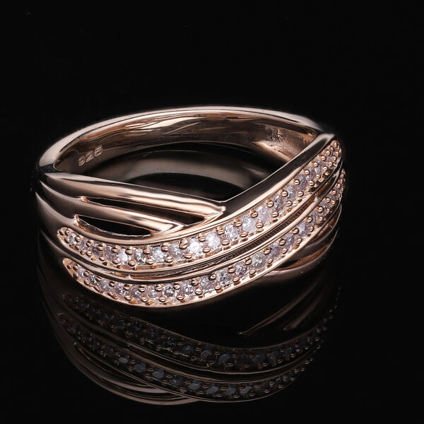 Natürlicher, rosa Diamant Ring, 925 Silber Roségold Vermeil (Größe 16.00) ca. 0.20 ct image number 1