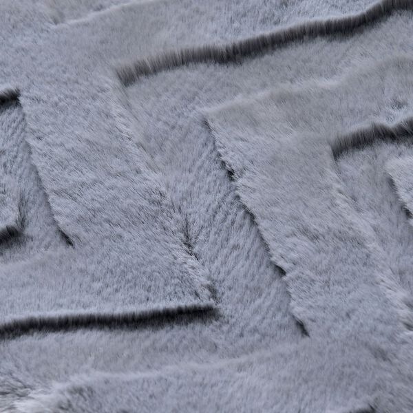 Superweicher Mikroplusch 2er-Set Sofa-Kissenbez&uuml;ge mit Rautenmuster, 45x45 und 60x60 cm, Dunkelgrau image number 4