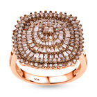 Natürlicher Champagner Diamant Ring 925 Silber Roségold Vermeil (Größe 16.00) ca. 1.00 ct