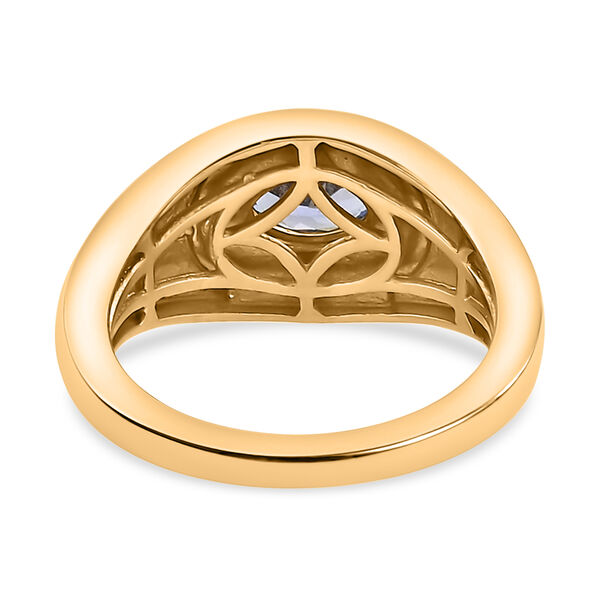 Tansanit und Zirkon Ring 925 Silber vergoldet  ca. 0,56 ct image number 6