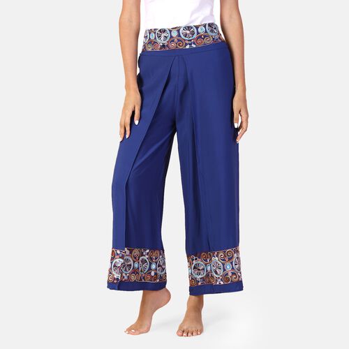 LA MAREY - bedruckte Sommerhose, dunkelblau, 38-42 image number 0