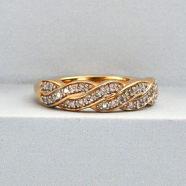 Diamant Ring 925 Silber vergoldet  ca. 0,15 ct image number 2